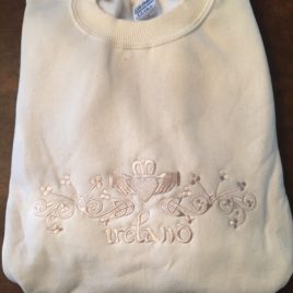 Claddagh Sweatshirt Cream Embossed