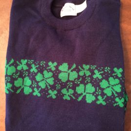 Sweater with Shamrocks Navy X-Large Only
