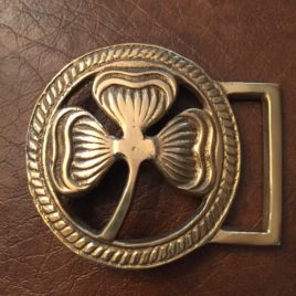 Shamrock Brass Belt Buckle 2.5″