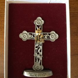 First Holy Communion Cross “Bless My Grandson” 3.5″