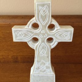 Free Standing White Marble Celtic Cross 5.25″