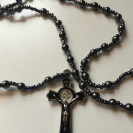 Black Beaded Rosary Beads