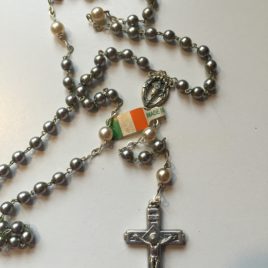 Silver and Pearl Colored Rosary Beads