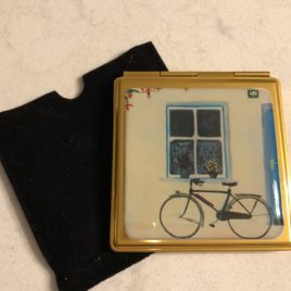 Bicycle and Cottage Compact Mirror – 2.75″ x 2.75″