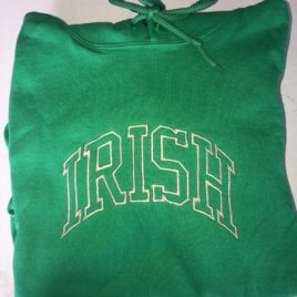 “Irish”Green Hooded Sweatshirt Large Only